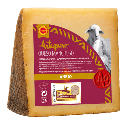 Artequeso Manchego Añejo DOP 250 g oude Spaanse schapenkaas