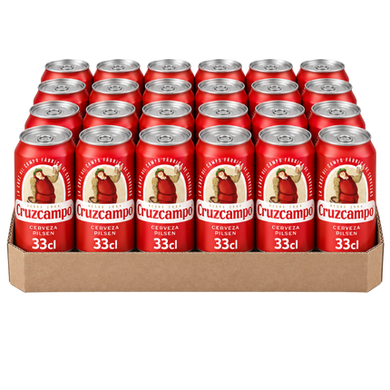 Cruzcampo Pilsen Spaanse biertray met 24 blikjes van 330 ml