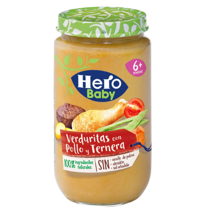 Hero Verduras con Pollo y Ternera (Groenten met Kip en Kalfsvlees) 8m+