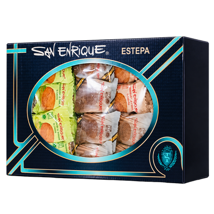 San Enrique Surtido 4 Sabores assortiment Mantecados de Estepa met kaneel, sesam, cacao en kokos