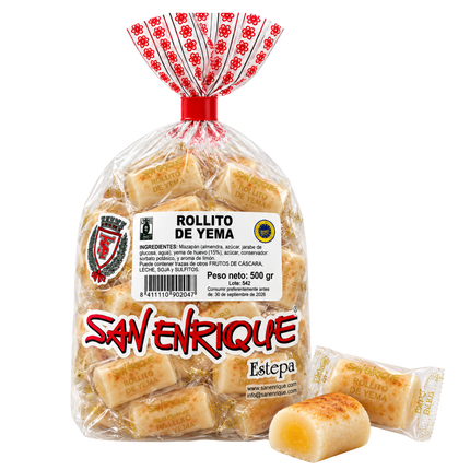 San Enrique Rollito de Yema 500 g Spaanse marsepeinrolletjes met eidooier