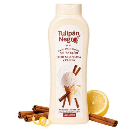 Tulipán Negro Leche Merengada y Canela douchegel 650 ml met kaneel en citroen