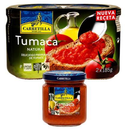 Carretilla Tumaca Natural Spaanse tomatenspread 2 x 185 g