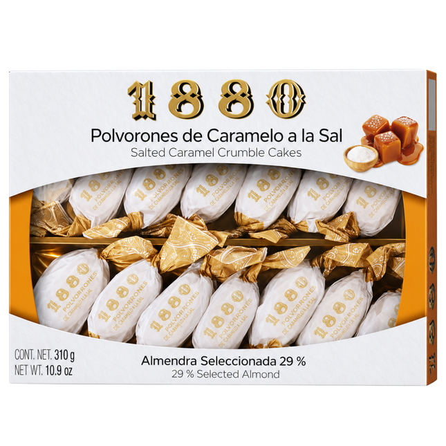 1880 Spaanse polvorones met salted caramel en 29% amandel 310 g