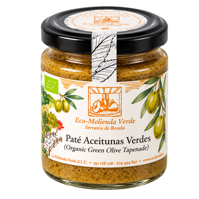 Ambachtelijke biologische paté van groene olijven van La Molienda Verde
