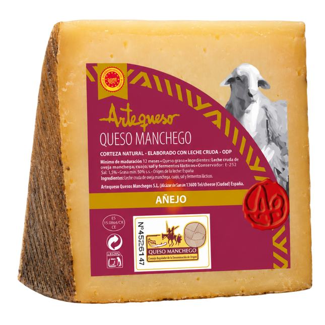 Artequeso Manchego Añejo DOP 250 g oude Spaanse schapenkaas