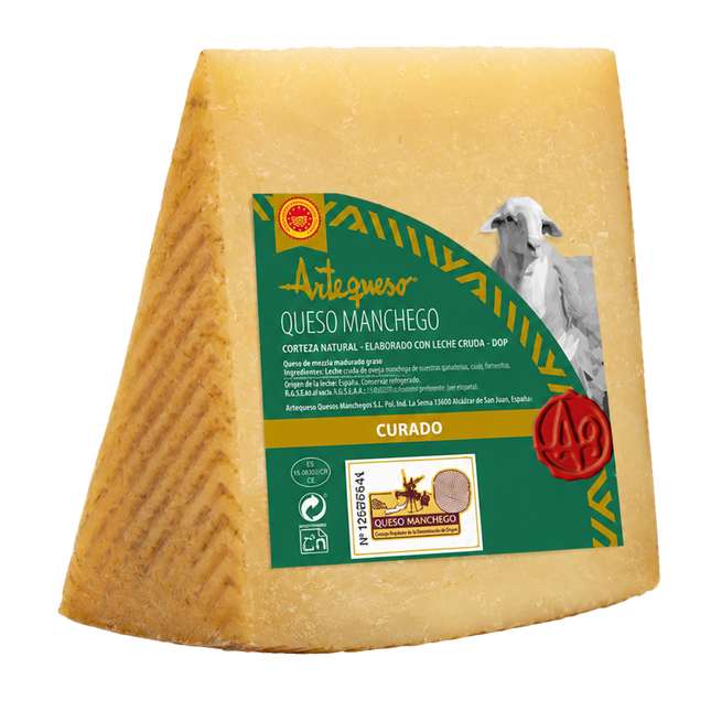 Artequeso Manchego Curado DOP 250 g – gerijpte Spaanse schapenkaas