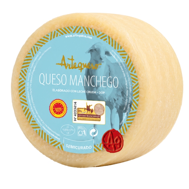 Artequeso Manchego Semicurado DOP ca. 1 kg halfgerijpte schapenkaas
