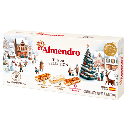 El Almendro turrón assortiment 200 g met drie Spaanse turrón soorten

