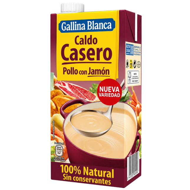 Gallina Blanca Caldo Casero kippenbouillon met ham 1 liter