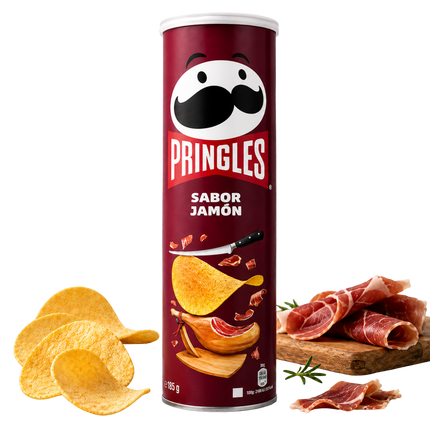 Koker Pringles Jamón chips met hamsmaak 185 gram