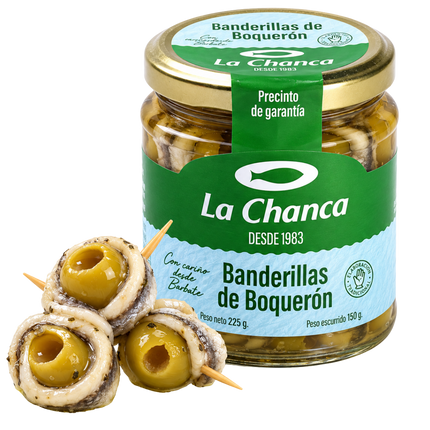 La Chanca banderillas met boquerón en Gordal-olijf 225 g