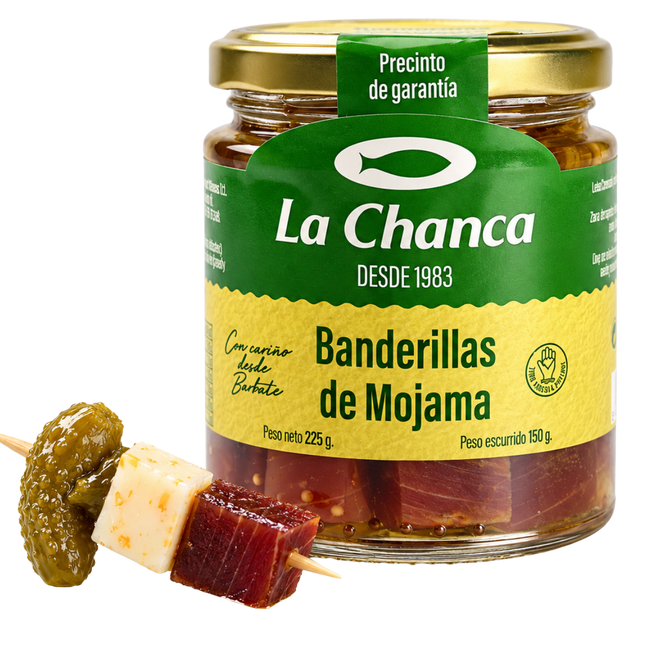La Chanca banderillas met mojama, kaas en augurk 225 g
