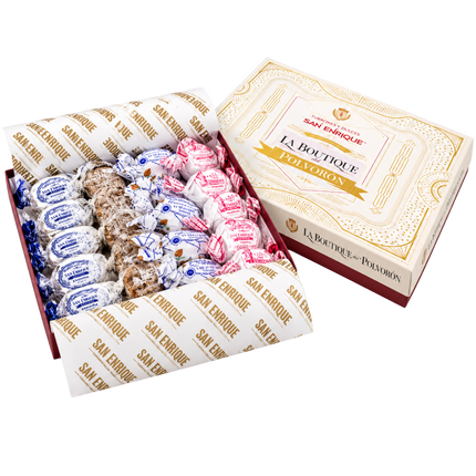 San Enrique La Boutique del Polvorón 720 g met vier Spaanse kerstspecialiteiten
