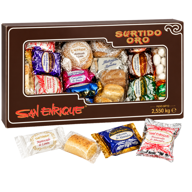 San Enrique Surtido Oro 2,55 kg groot assortiment Spaanse kerstzoetigheden uit Estepa
