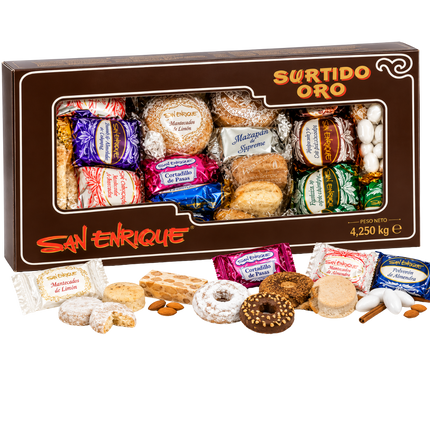 San Enrique Surtido Oro 4,25 kg extra grote doos Spaanse kerstzoetigheden uit Estepa