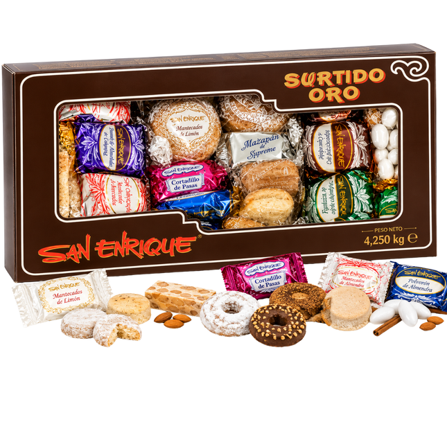 San Enrique Surtido Oro 4,25 kg extra grote doos Spaanse kerstzoetigheden uit Estepa