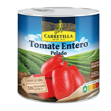Carretilla Tomate Entero Gepelde Tomaten