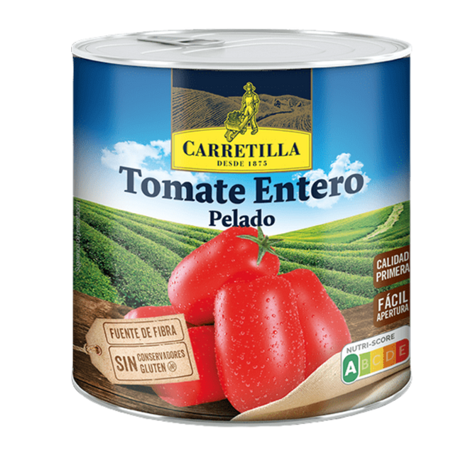 Carretilla Tomate Entero Gepelde Tomaten