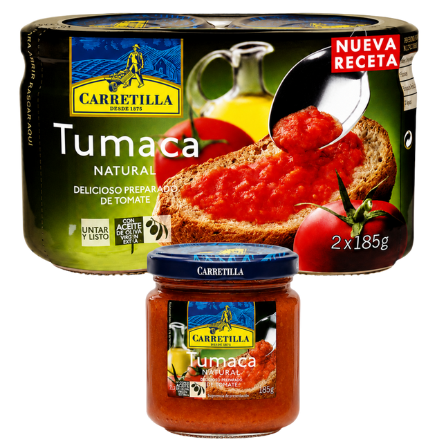 Carretilla Tumaca Natural Spaanse tomatenspread 2 x 185 g