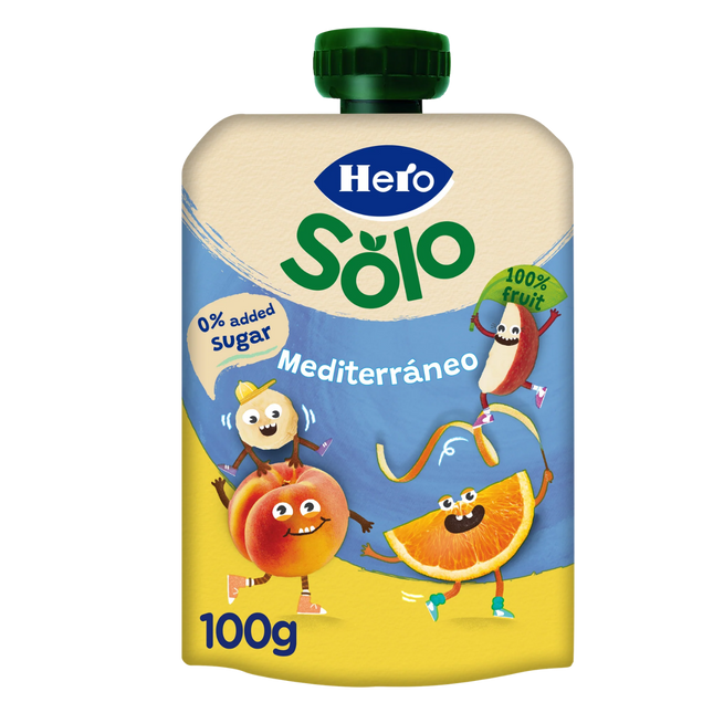 Hero Nanos Knijpzakje Mediterraan Fruit 100g