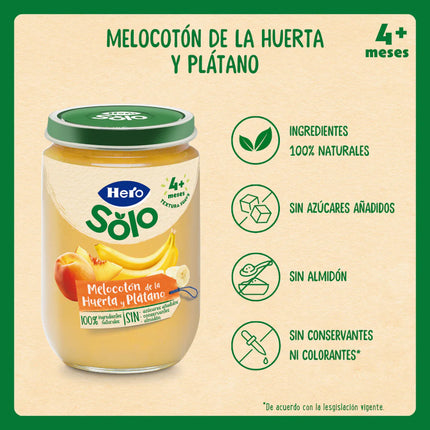 Hero Melocotón de la Huerta y Plátano (Perzik en Banaan) 4m+